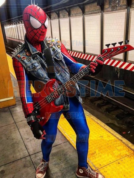 Disfraz de Spider-punk imprimido en 3D Traje de Punk-Rock Spider